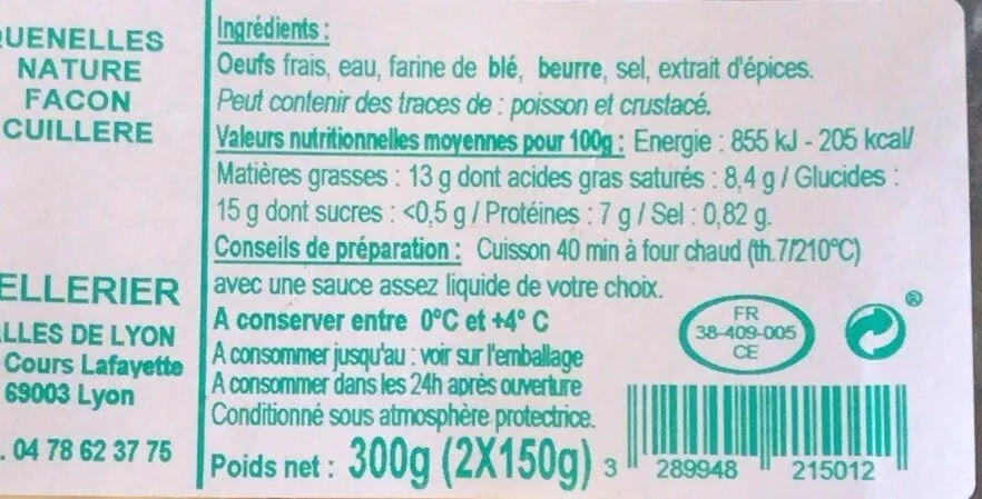 Quenelles nature facon cuillere