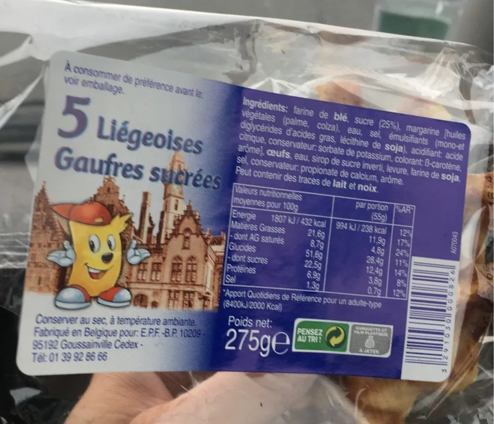 5 Gaufres Liégeoises Sucrées