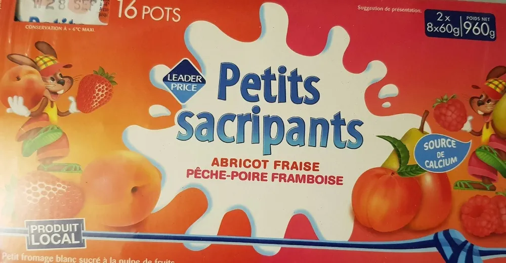 Petits sacripants Abricot Fraise Pêche-Poire Framboise