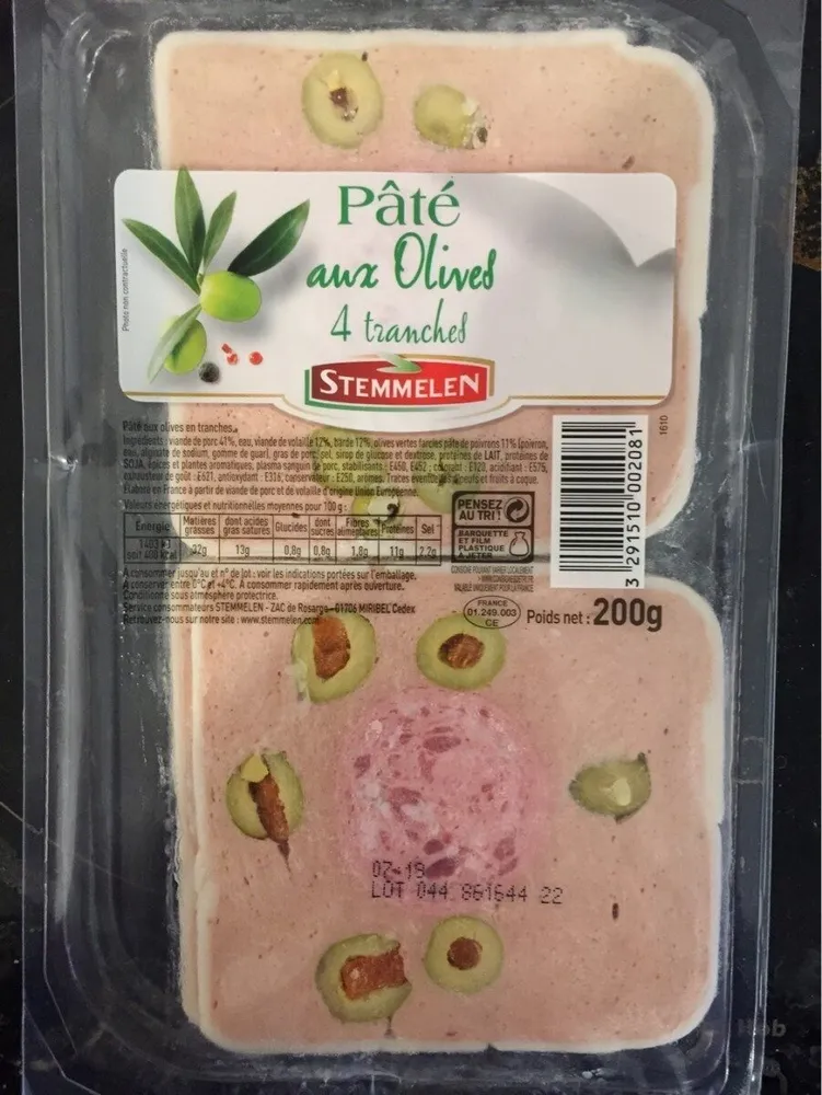 Pate aux olives tranche x4