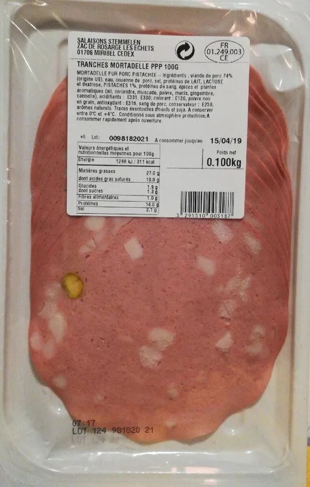Mortadelle en tranches