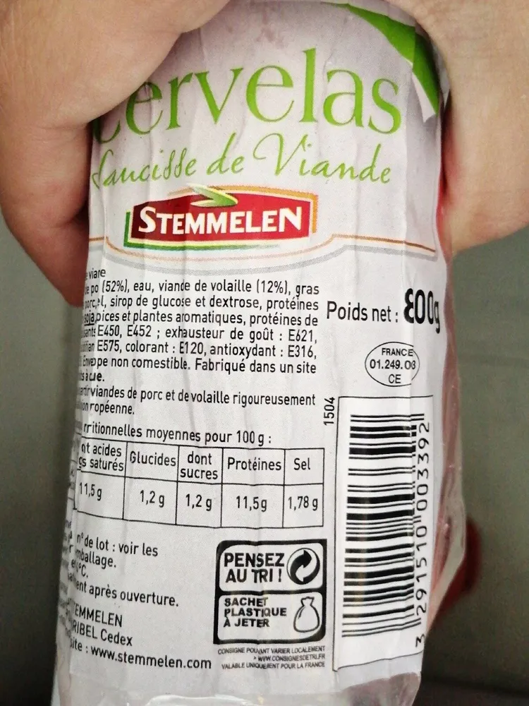 Cervelas (Saucisse de viande)