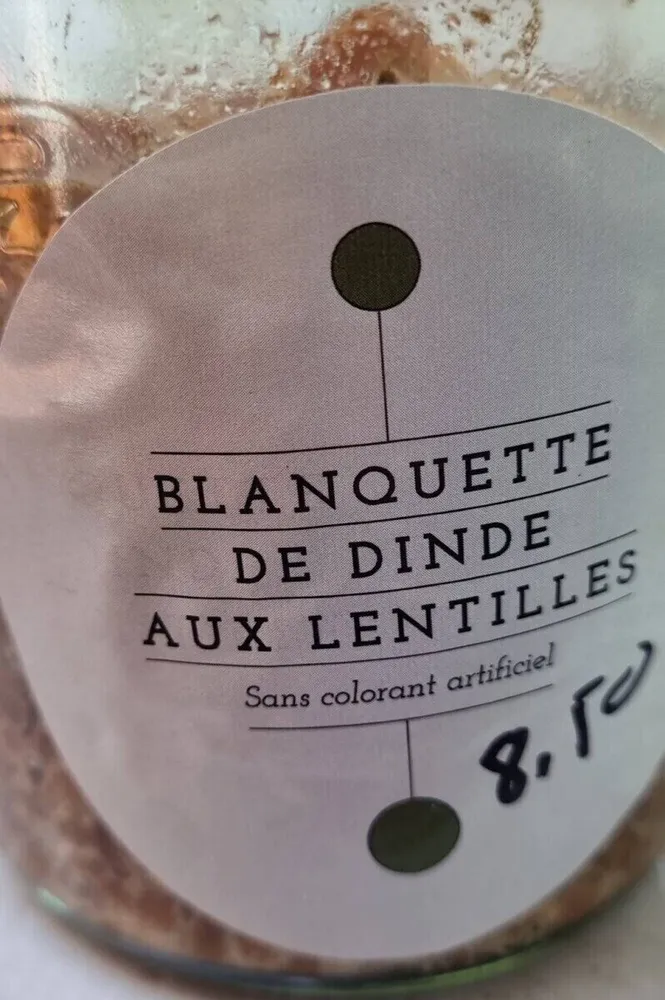 Blanquette dinde lentilles