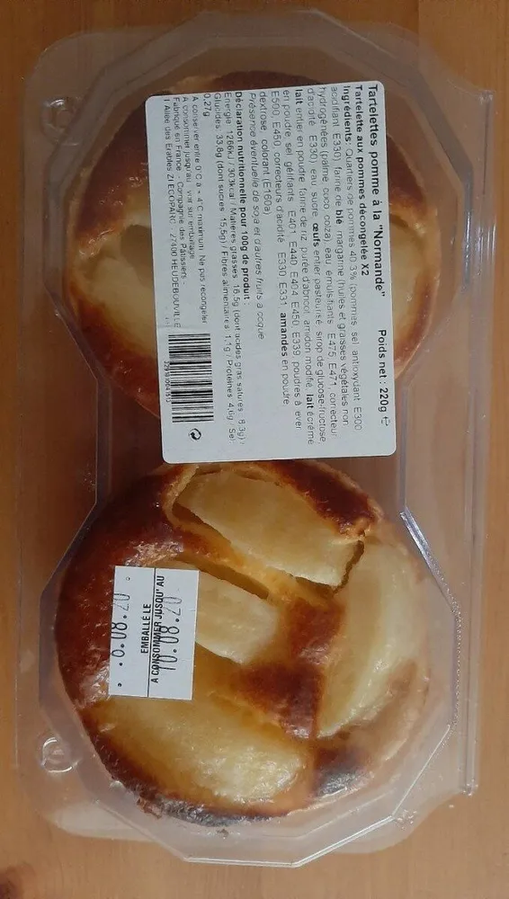 2 tartelettes pomme à la normande