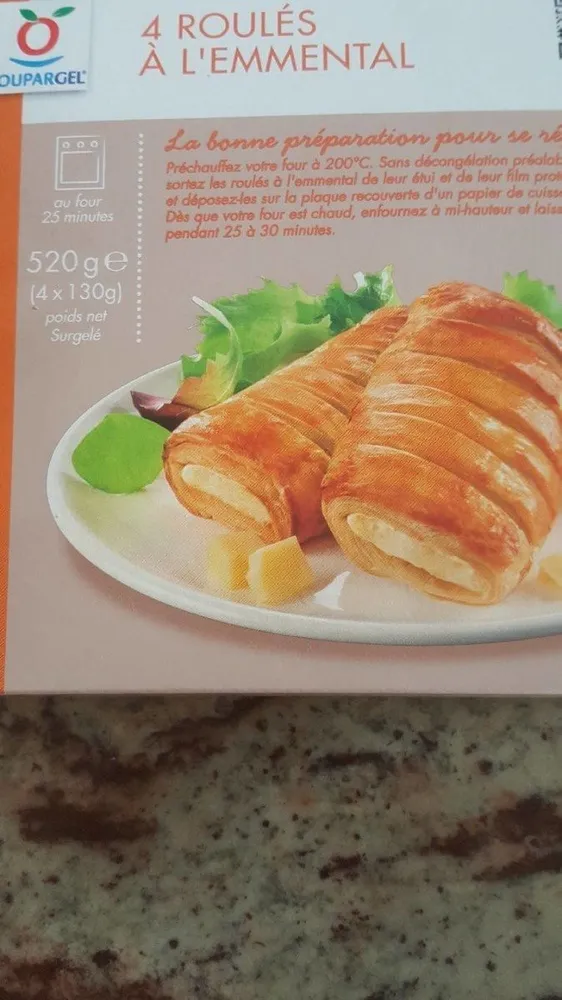 4 roulés au fromage à l'emmental