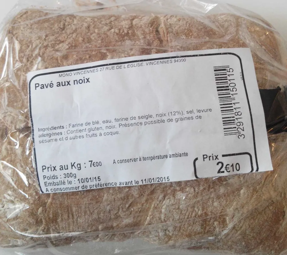 Pavé aux noix
