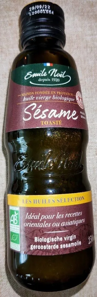 Huile vierge biologique de Sésame toasté