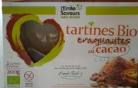 Tartines bio craquantes au cacao