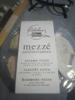 Mezzé méditerranéen, tarama, tzatziki et houmous