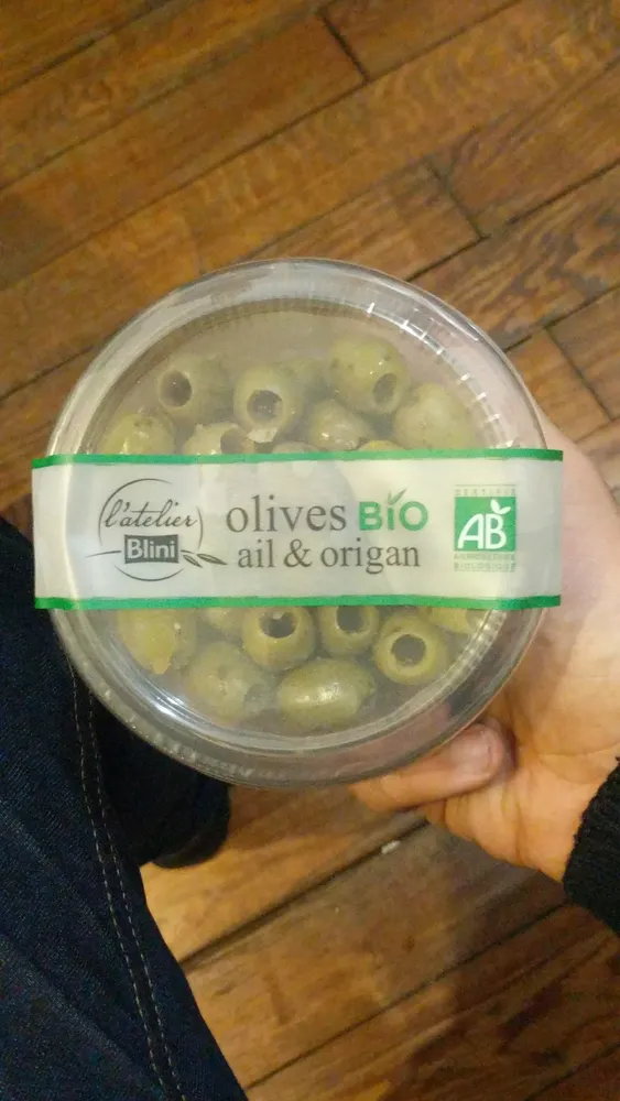 Olives bio ail et origan