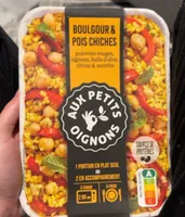 BOULGOUR & POIS CHICHES poivrons rouges, oignons, huile d'olive, citron & menthe