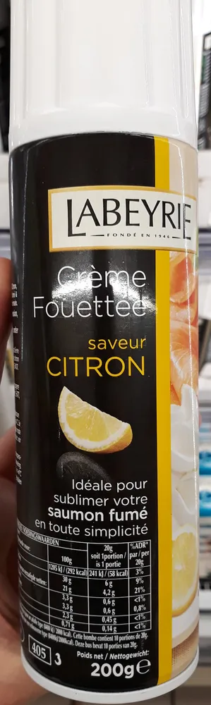 Crème fouettée saveur citron