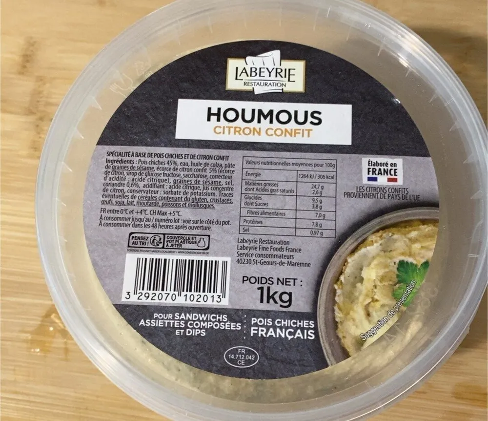 Houmous citron confit