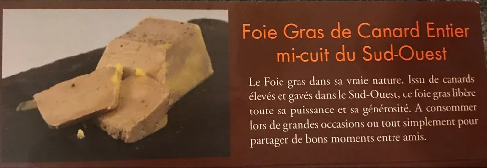 Foie gras de canard entier mi-cuit du Sud Ouest
