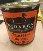 Saucisses de porc confites
