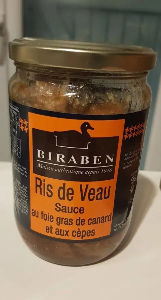 Ris de Veau Sauce au foie gras de canard et aux cèpes