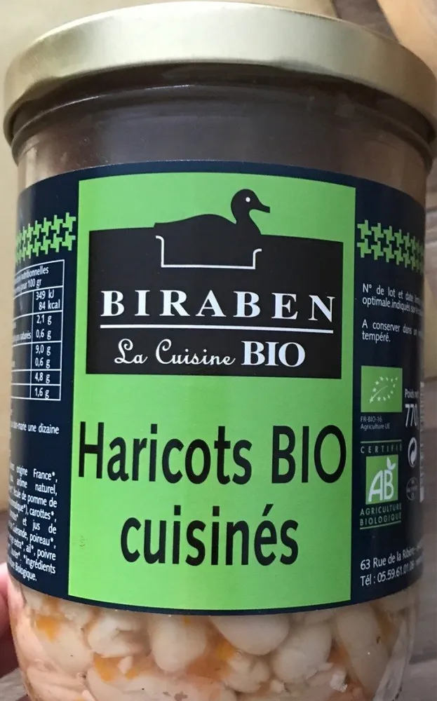 Haricots bio cuisinés