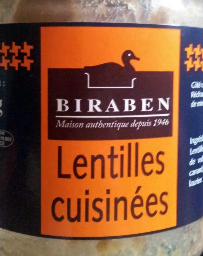 Lentilles cuisinées