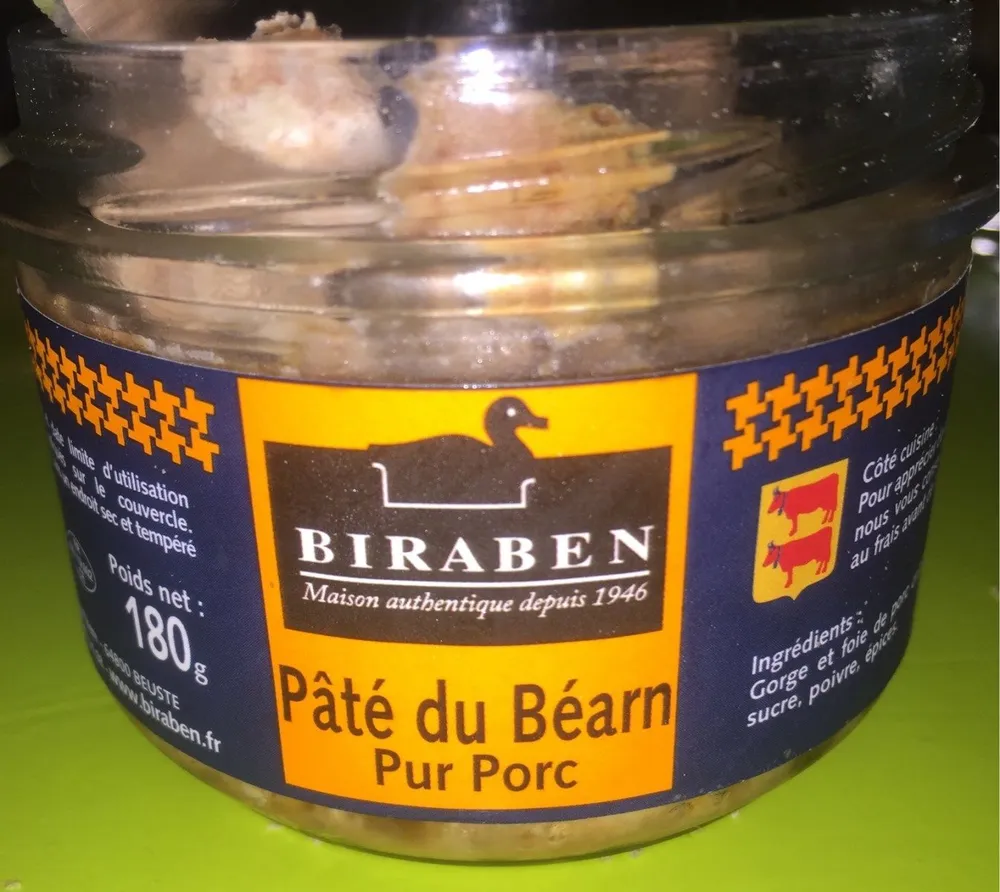Pâté du Béarn BIRABEN, Pur Porc