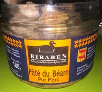 Pâté du Béarn BIRABEN, Pur Porc