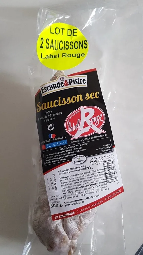 Saucisson escande et pistre