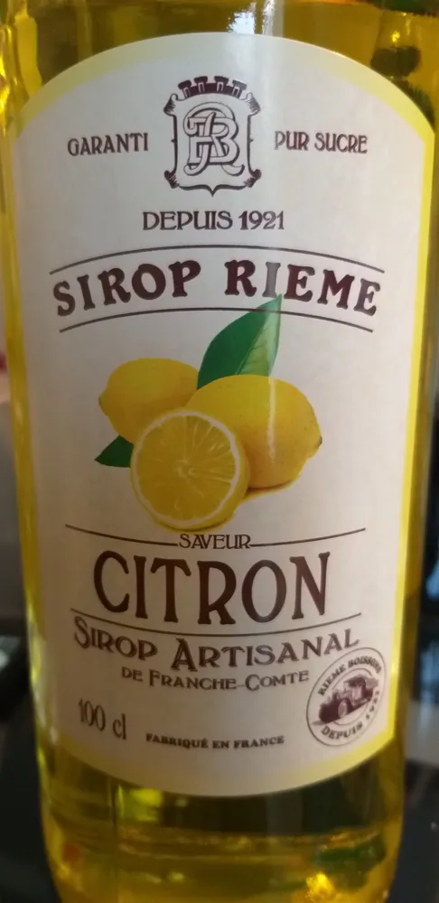 Sirop de citron Rieme