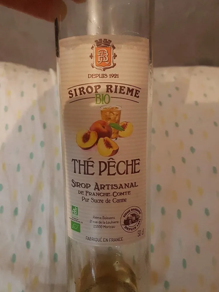 Sirop bio thé pêche