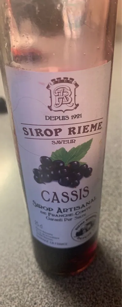 Sirop artisanal saveur cassis