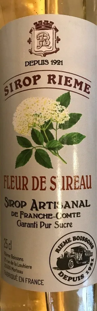 Sirop rieme fleur de sureau