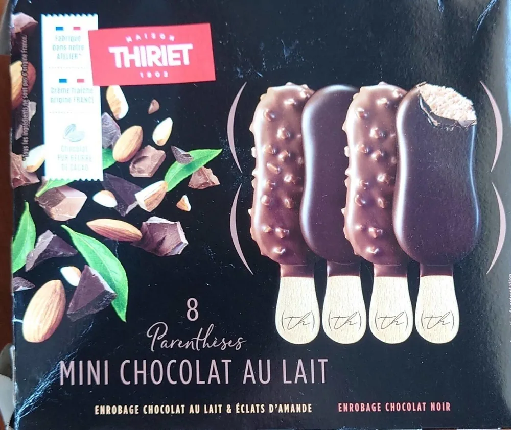 8 parenthèses mini chocolat au lait