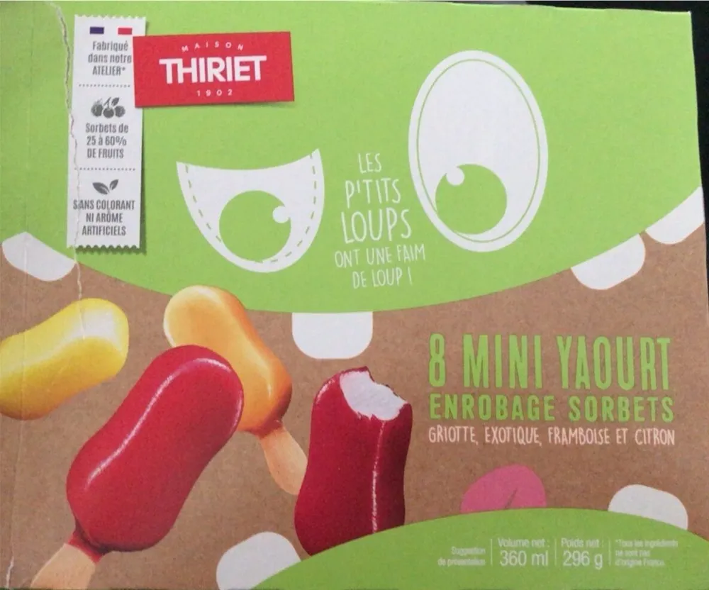 Mini yaourt enrobage sorbets
