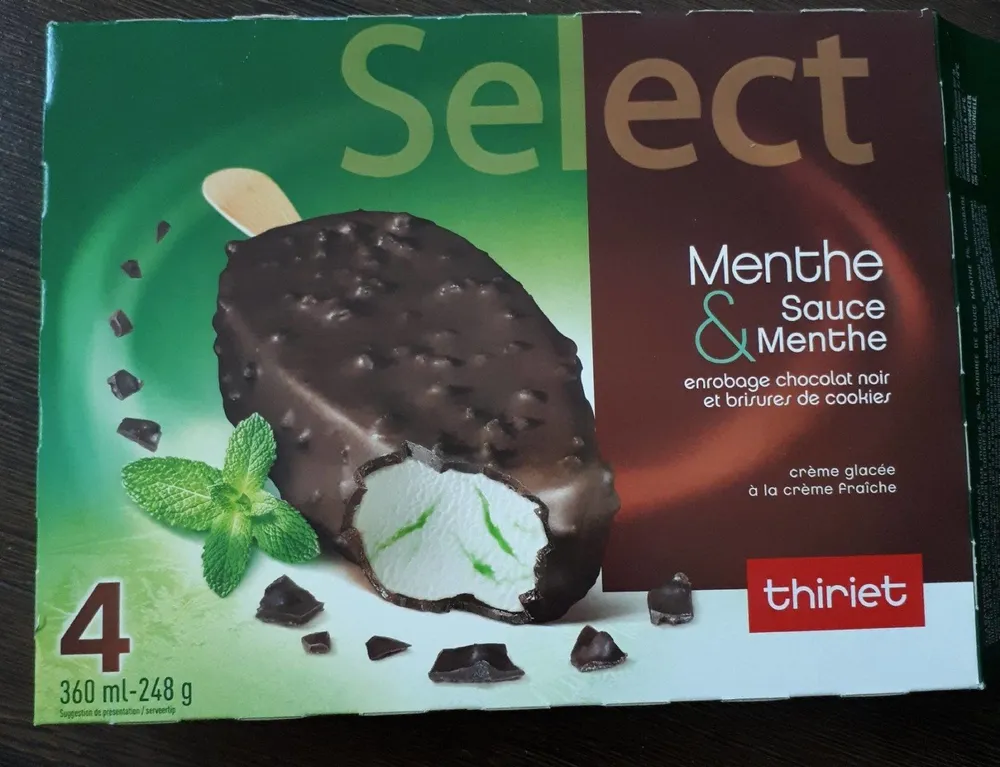 Bâtonnets menthe chocolat