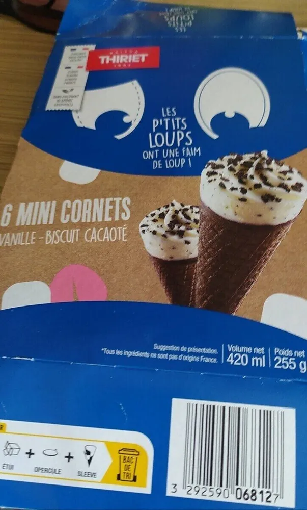 Mini cornets vanille - biscuit cacaoté