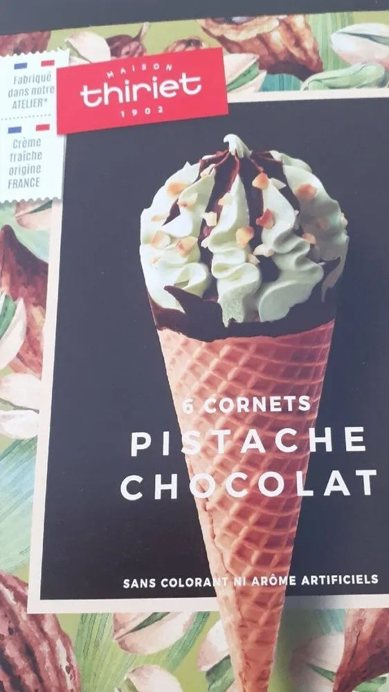 Cornet pistache chocolat