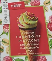 6 glaces cornet framboise pistache