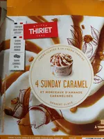 4 SUNDAY CARAMEL ET MORCEAUX D'AMANDE CARAMÉLISÉS DESSERT GLACÉ