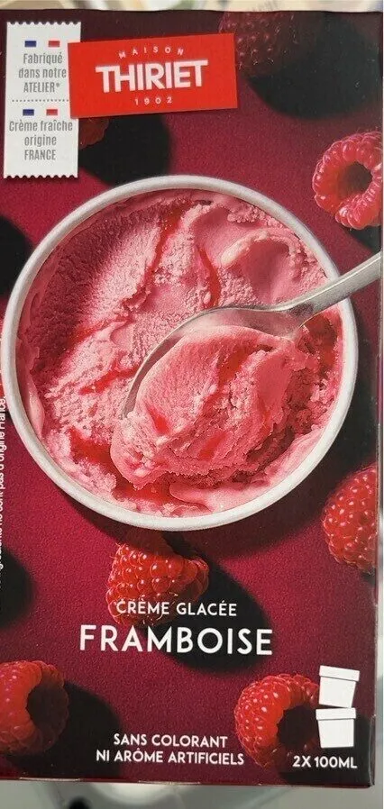 2x100ml crème glacée framboise