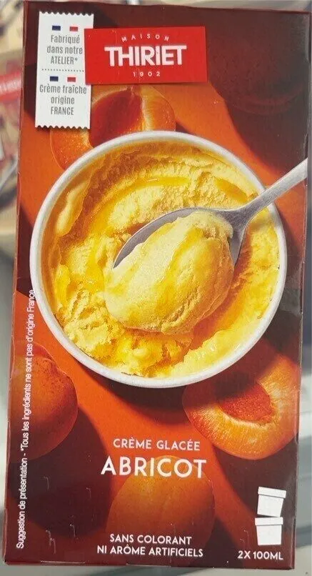 2x100ml crème glacée abricot