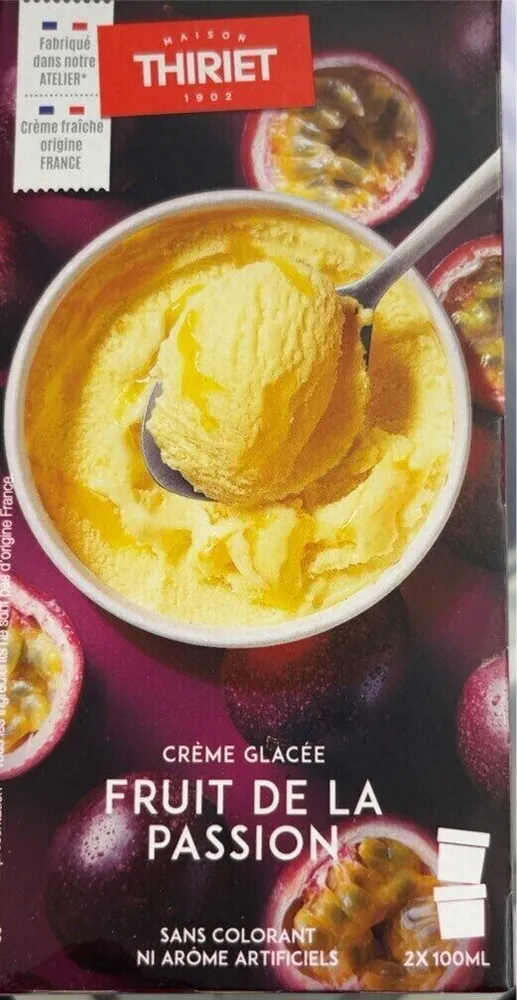 2x100ml crème glacée fruit de la passion