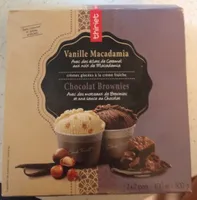Crèmes Glacées à la Crème Fraîche Vanille Macadamia et Chocolat Brownies