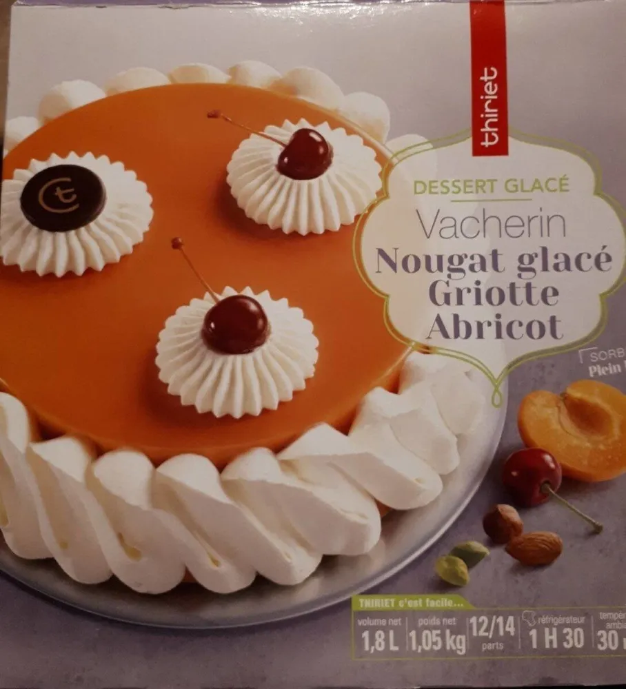 Vacherin  Nougat glacé, griotte, abricot