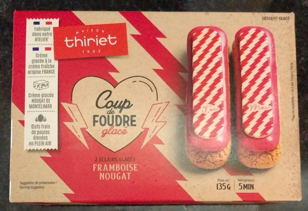 Éclair glacée framboise nougat