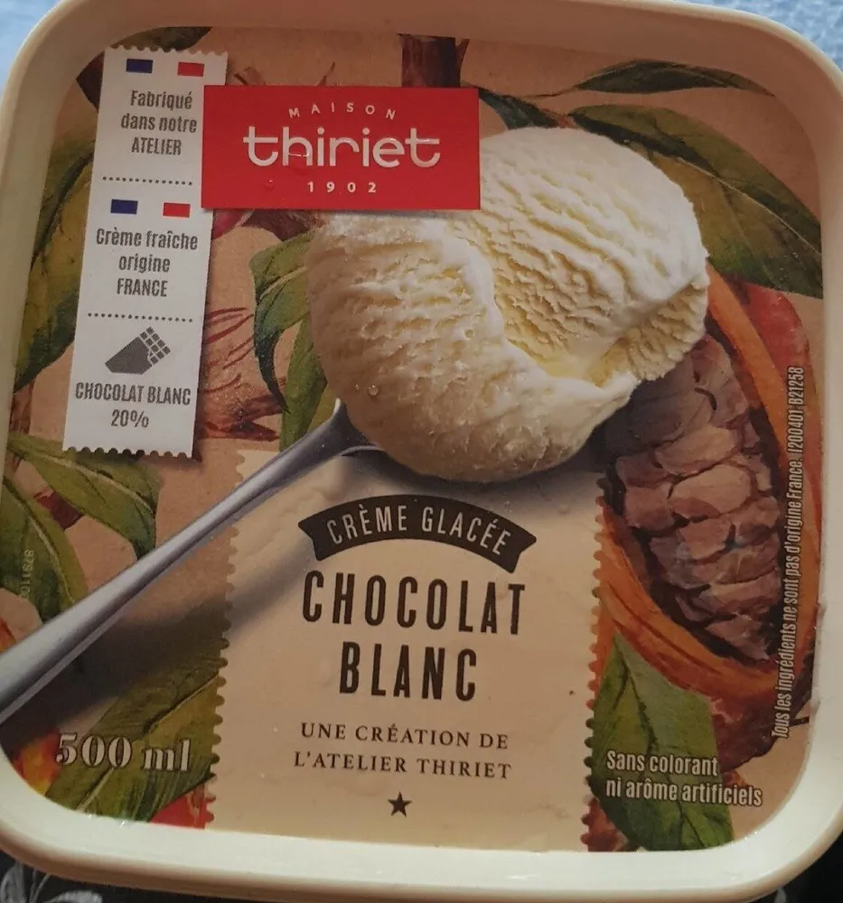 Creme glacee chocolat blanc