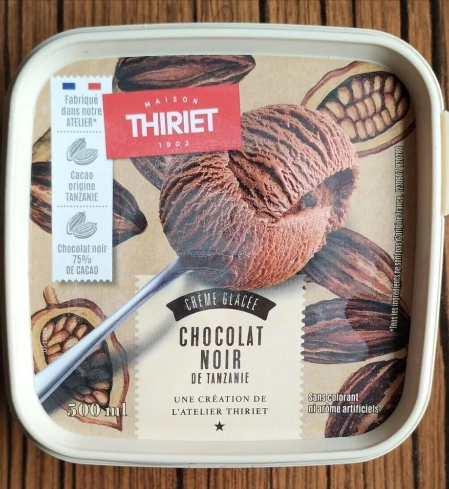 Crème glacée chocolat noir de Tanzanie