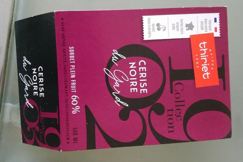 Sorbet plein fruit 60% cerise noire du Gard