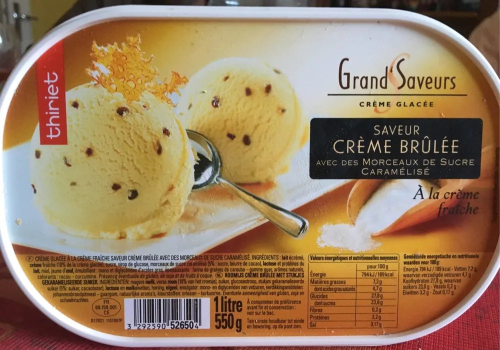 Grand Saveurs - Crème Glacée Saveur Crème Brûlée