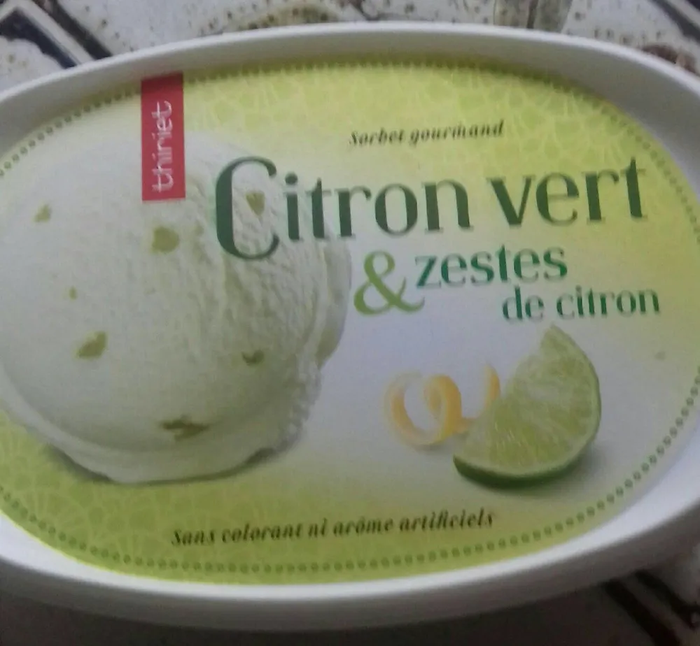 Sorbet citron vert et zestes