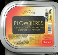 plombières avec des cubes de fruits confits au kirsch