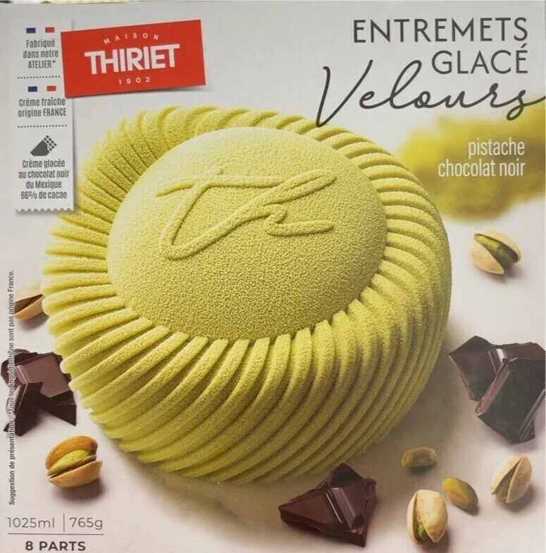 Entremets glacé pistache chocolat noir