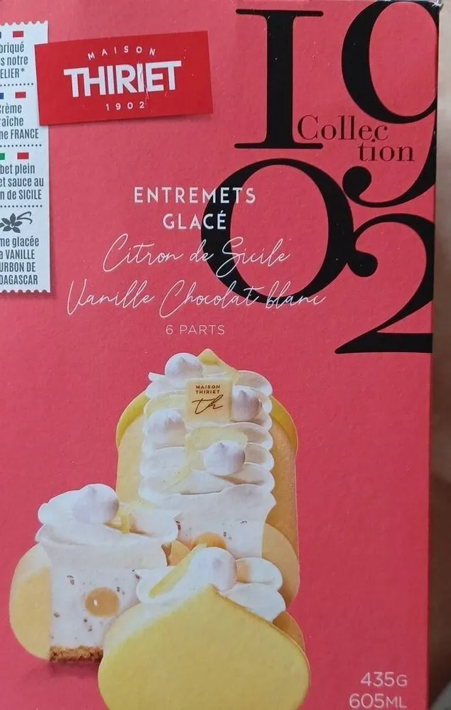 Entremets glacé citron de Sicile, vanille, chocolat blanc